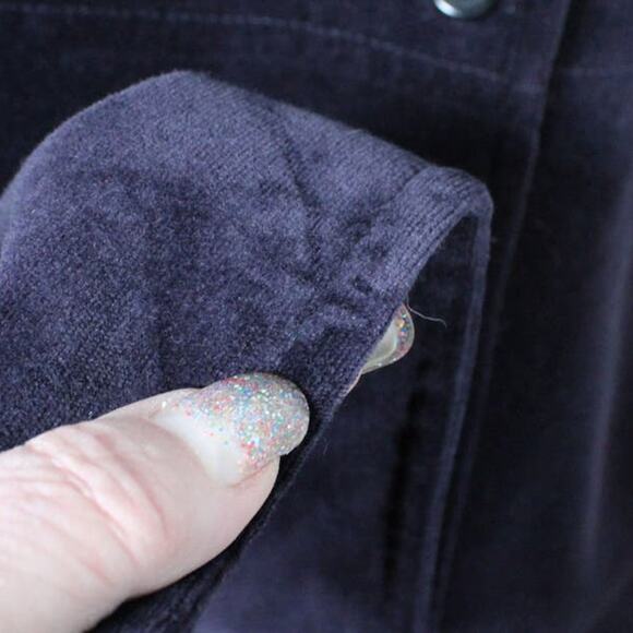 Vintage KORS Michael Kors Purple Velvet Military Midi Coat Double Breasted Italy - Picture 6 of 10